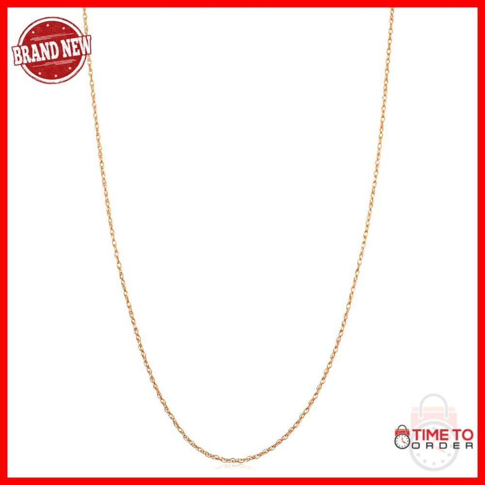 14k Rose Gold Rope Chain Necklace, 14 Inches, Spring Ring Clasp